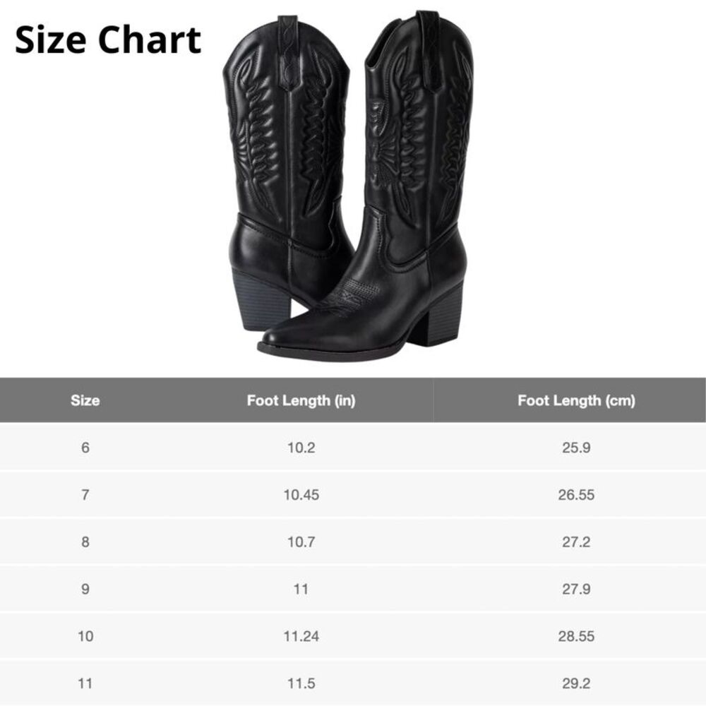 Alpine Swiss Sadie Womens Cowboy Boots Mid Calf Block Heel Western Cowgirl Boots - Picture 7 of 8
